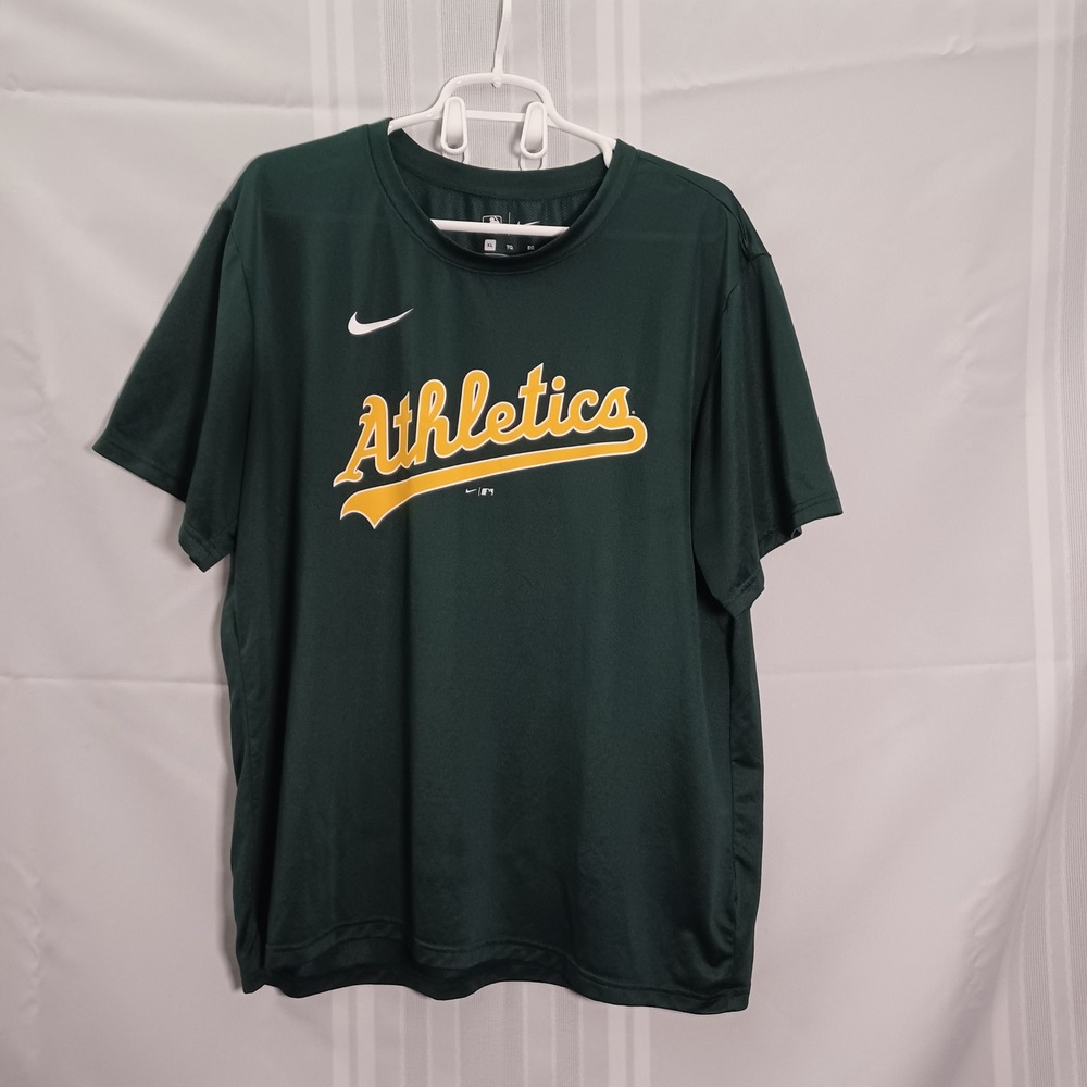 Nike T-Shirt Mens XL Green Oakland Athletics MLB Team Performance Activewear